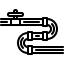 Drain pipes line icon