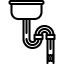 Sink drain and garbage disposal line icon